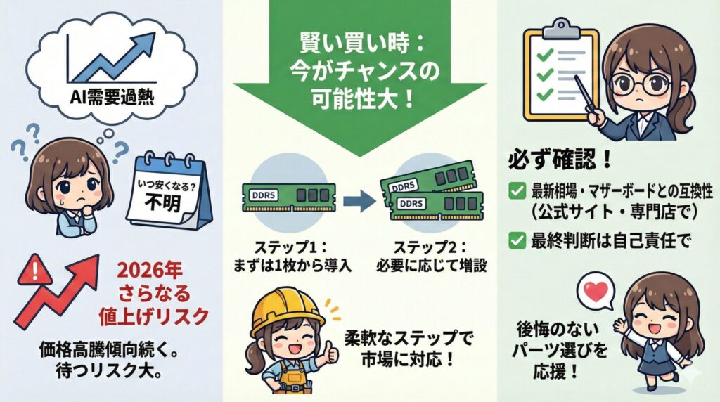 LeanPower Lab | DDR5はいつ安くなる？2026年までの価格動向と後悔しない買い時
