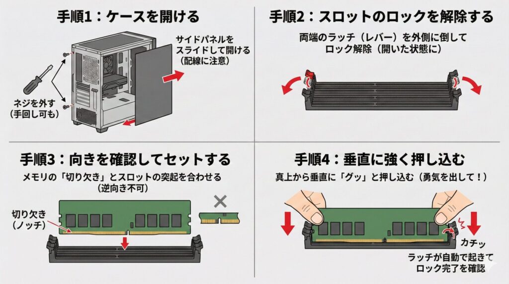 LeanPower Lab | 失敗しないPCメモリ付け替え手順！選び方から交換まで解説