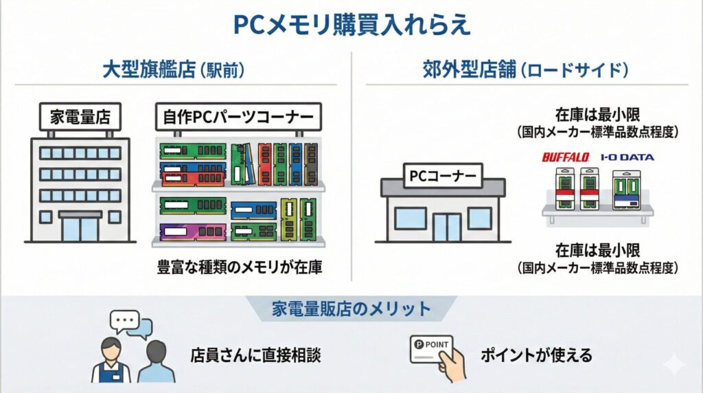 LeanPower Lab | PCメモリ売ってる場所はどこ？失敗しない店舗とネット購入ガイド
