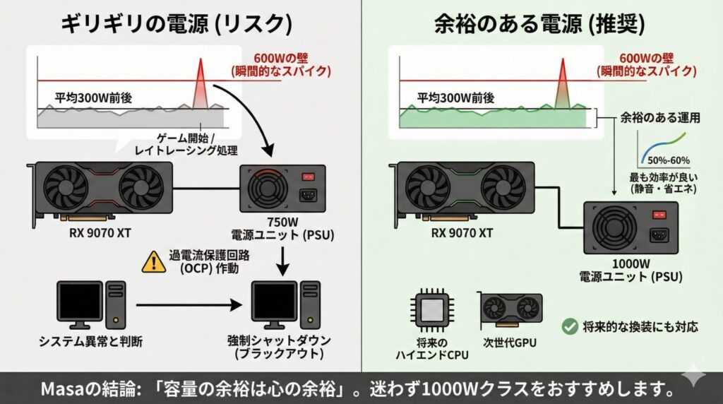 LeanPower Lab | RX 9070 XTの電源ユニット推奨は？容量と選び方を徹底解説