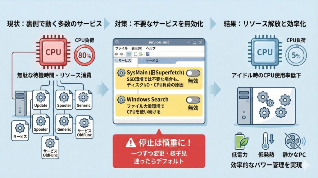 LeanPower Lab | CPU使用率を下げる設定と対策！PCを軽くする原因別の解決法