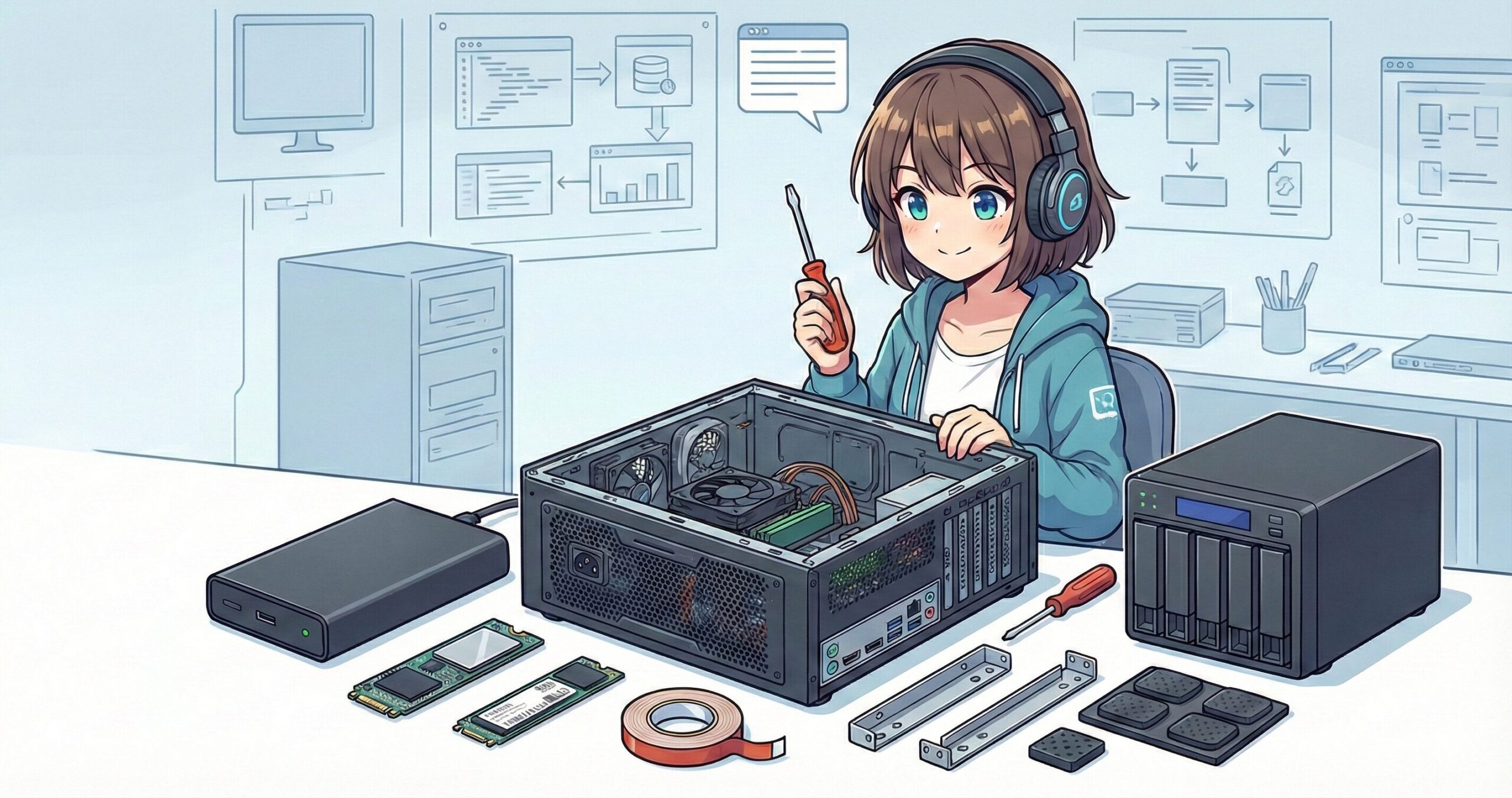 LeanPower Lab | HDD増設のベイがないPCのストレージ拡張ガイド！自作のコツ