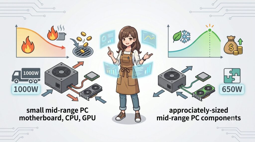 LeanPower Lab | 1000W電源は無駄か？「低負荷時の効率」という盲点